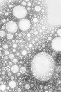 Kaboompics - White Cosmetic Foam Bubble Pattern with Large Bubbles and Bright Open Areas
