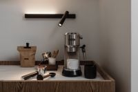 Kaboompics - Minimal Home Coffee Station with Espresso Machine and Black Wall Lamp