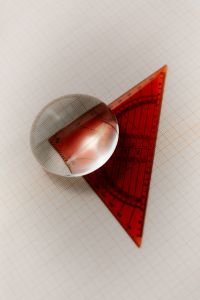 Kaboompics - Reflective Crystal Ball on a Transparent Protractor