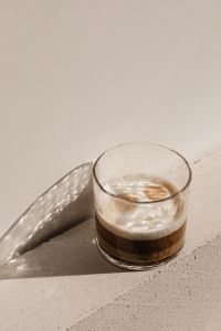 Kaboompics - Espresso Glass on a Stone Block in Soft Window Light