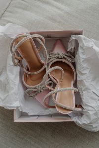 Kaboompics - Embellished Pink and Silver Heels in a Shoe Box