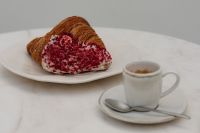 Kaboompics - Croissant and Espresso on a Minimal White Table