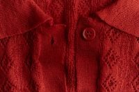 Kaboompics - Close Up of Red Knitted Collar and Fabric