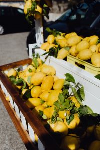 Kaboompics - Lemon Crates at a Roadside Fruit Stand