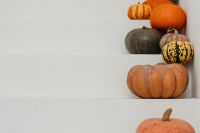 Kaboompics - Autumn Pumpkin Still Life on White Steps