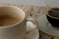 Kaboompics - Close Up of Cream Coffee and Espresso Cups on Travertine