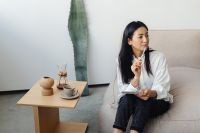 Kaboompics - Woman Writing in a Notebook Beside Coffee and Chemex