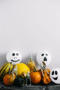 Halloween objects with negative space
