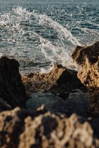 Kaboompics - Sea Spray Splashing Between Coastal Rocks