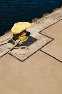 Kaboompics - Mooring Bollard on Harbor Dock With Copy Space
