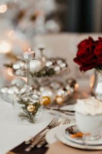 Kaboompics - Red Roses and Silver Decorations in Soft Focus