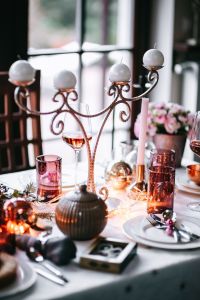 Kaboompics - Wrought Iron Candleholder with White Spherical Candles