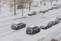 Kaboompics - Snowy Street with Cars