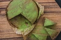 Kaboompics - Delicious homemade matcha cake on a wooden board