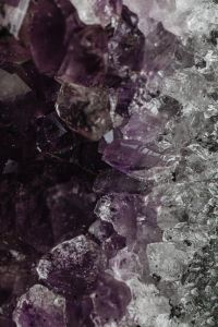 Kaboompics - Close-Up of Amethyst and Clear Quartz Crystal Clusters with Smoky Mineral Details