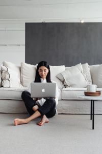 Kaboompics - Quiet Laptop Workday in a Minimal Home