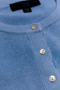 Kaboompics - Blue Polo Shirt Button Detail