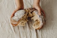 Kaboompics - Top View of Torn Bread Loaves