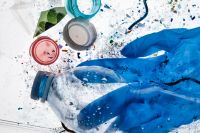 Kaboompics - Close Up Of Microplastics And Glove Research Scene