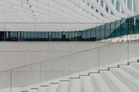 Kaboompics - Modern white building, EDP Headquarters of architect Aires Mateus, Lisbon, Portugal