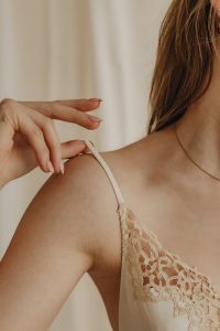 Kaboompics - Satin Bra with Decorative Lace Detail