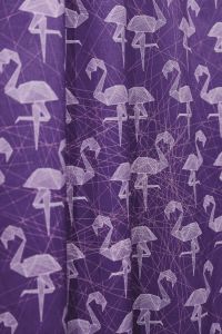Kaboompics - Ultra Violet Fabric with White Geometric Flamingo Pattern