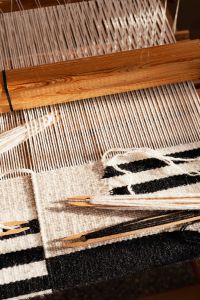 Kaboompics - Woven Textile Detail with Black and White Stripes