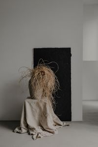 Kaboompics - Dried Grass Arrangement in Sculptural Vase, Interior Scene