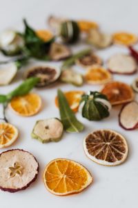 Kaboompics - Soft Focus Dried Fruit Arrangement on a Light Background