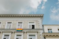 Kaboompics - LGBT flag hanging on the building