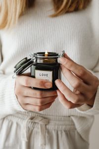 Kaboompics - Close Up of Love Candle in Hands
