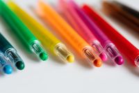 Kaboompics - Close-Up of Multicolored Crayon Tips on White for a Bright Kids’ Drawing Background