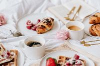 Kaboompics - Waffles - Croissant - Cinnamon Roll - Home Decor - Coffee
