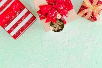 Kaboompics - Festive Gift Boxes and Gold Christmas Ornament