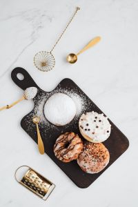 Polish Paczki Donut with Powdered Sugar
