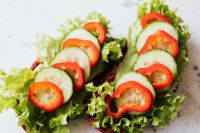 Kaboompics - Close-Up of Two Lettuce Sandwiches with Cucumber and Tomato