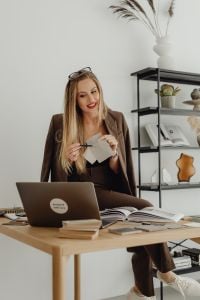Kaboompics - Furniture Finish Approval During Virtual Client Meeting