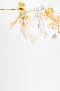 Kaboompics - White and Gold Party Decorations Background for New Year Designs