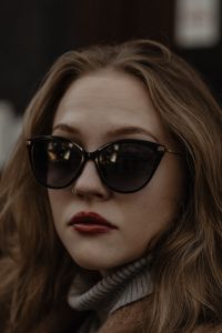 Kaboompics - Close Up Portrait of Woman in Black Sunglasses and Red Lipstick