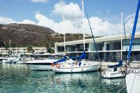 Kaboompics - Port Ginesta Harbor With Sailboats and Marina Buildings