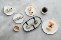 Kaboompics - Japanese Sushi Platter Assortment with Nigiri, Maki and Soy Sauce