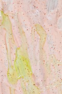 Kaboompics - Vertical Peach Cream and Pale Green Gel Streaks with Exfoliating Speckles