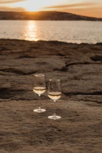 Kaboompics - Two Wine Glasses by the Mediterranean at Sunset