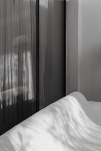 Kaboompics - Snowy Outdoor Bed with Soft Winter Shadows