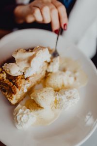 Kaboompics - Apple pie with whipped cream and ice cream in Cafe Verte