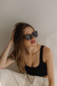 Kaboompics - Woman Wearing Sunglasses in a Black Crop Top