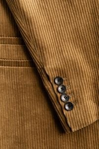 Camel Blazer Fashion Details: Corduroy, Gabardine Textures and Gold Statement Closure