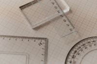 Kaboompics - Transparent Set Square and Angle Scale Arrangement