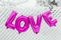 Kaboompics - Pink Balloons in shape of the Love Word