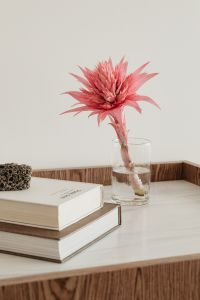 Kaboompics - Minimal Console Detail with Books and Marble